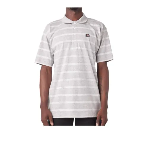 Dickies Polo Shirt Men's Blended Gray Stripes