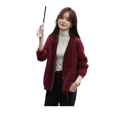 Mo Han Yi Mei Knitwear Women's Burgundy