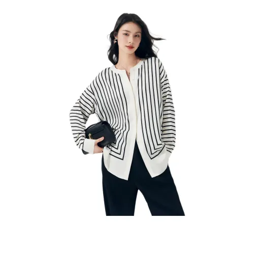CHUMIAN Shirt Women's Thick Line Geometry