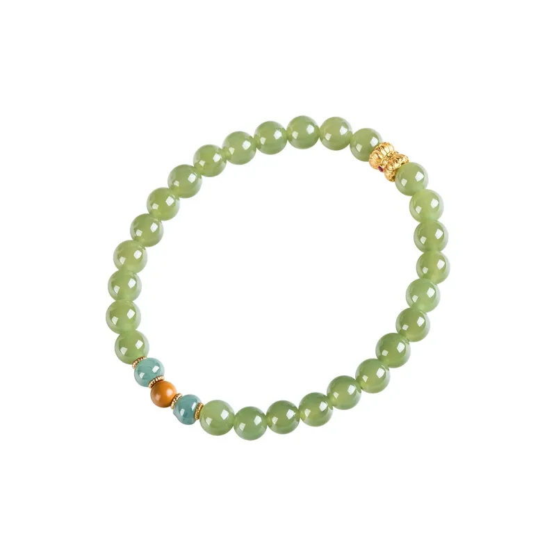 Green Craftsman Hetian Jade Bracelets Green Jade Women's-0