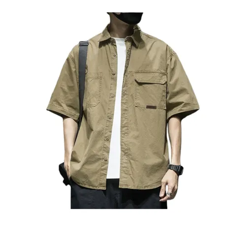 Tonlion Shirt Men's Yellow Khaki