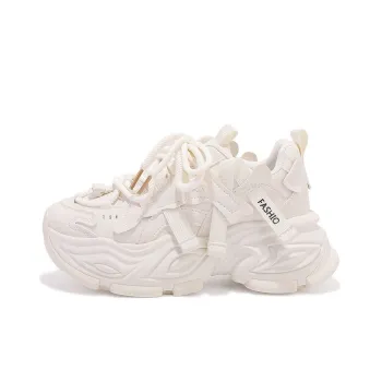 SNXR Anti Slip Wear Resistant Low Top Chunky Sneakers Women's Beige