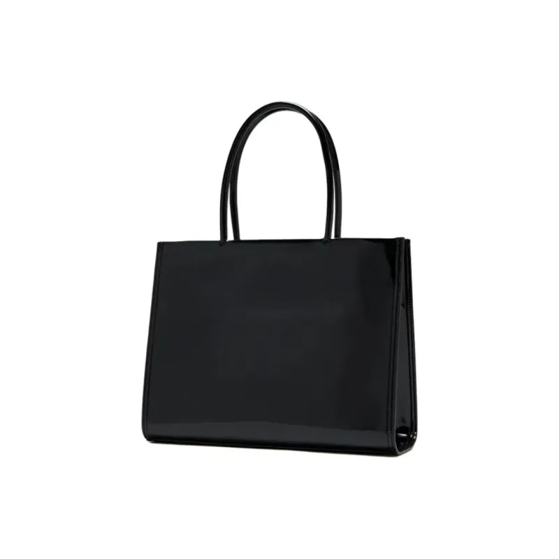 TORY BURCH Ella Polyurethane Tote Bag Shopping Bag Shoulder Bag Handbag Small Size Women's Black-1