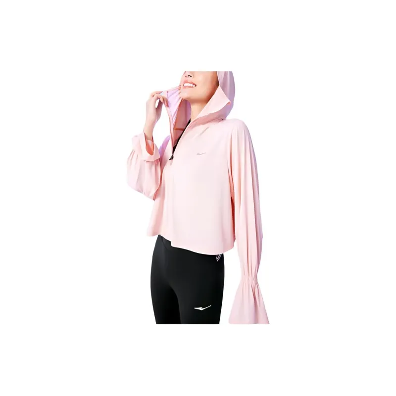 Erke Variety Training Collection Trench Coat Women's Smoke Pink Orange-4