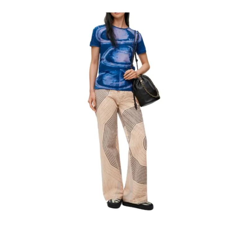 LOEWE Paula's Ibiza Baggy Jeans 'Beige/Navy Blue'-1