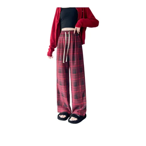Tonlion Casual Pants Women's Dark Red