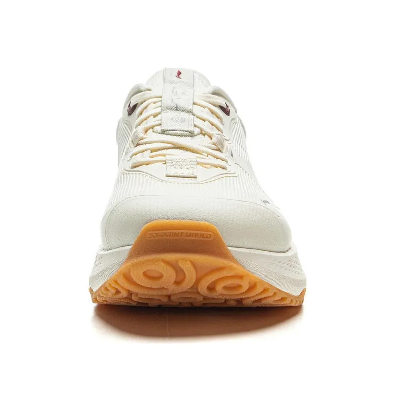 LiNing SOFT PLUS Cushioned Anti-Slip And Wear-Resistant Lightweight Low-Top Casual Shoes Men's Beige White Red-3