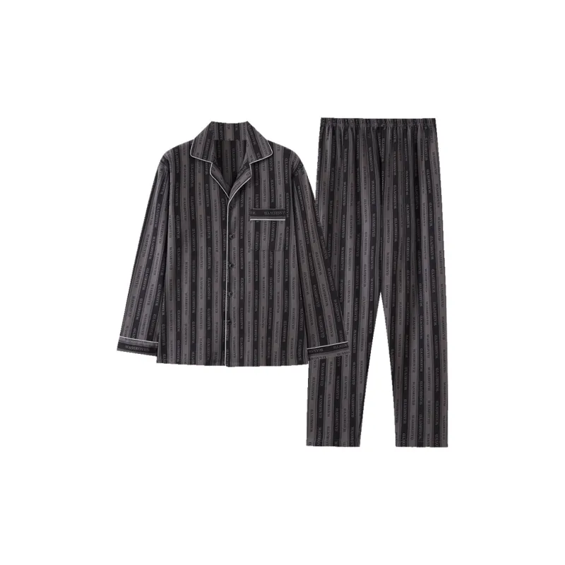 MADALLO Pajama Set Men's Black Gray Color-0