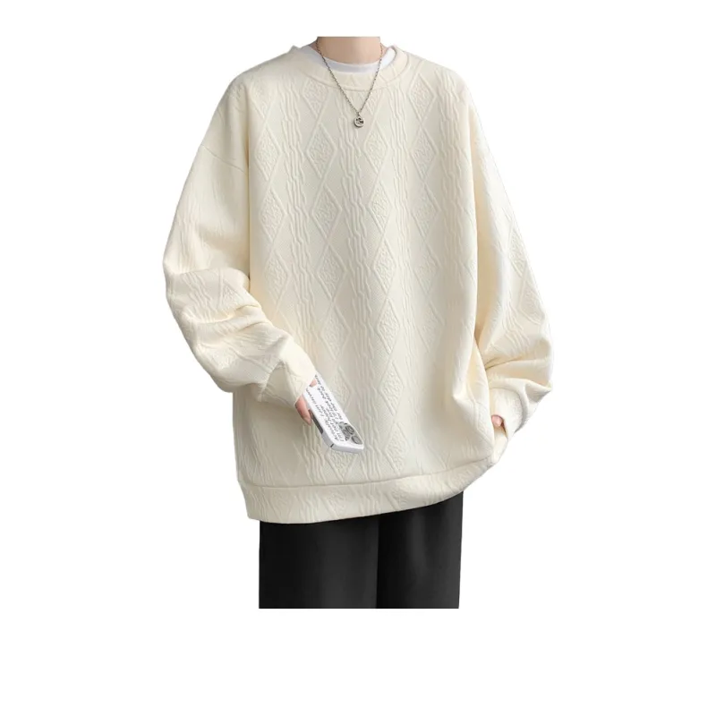 Sweatshirt American Vintage Preppy Style Minimalist Style Loose Fit Fleece Lined Thermal Pullover Unisex-16
