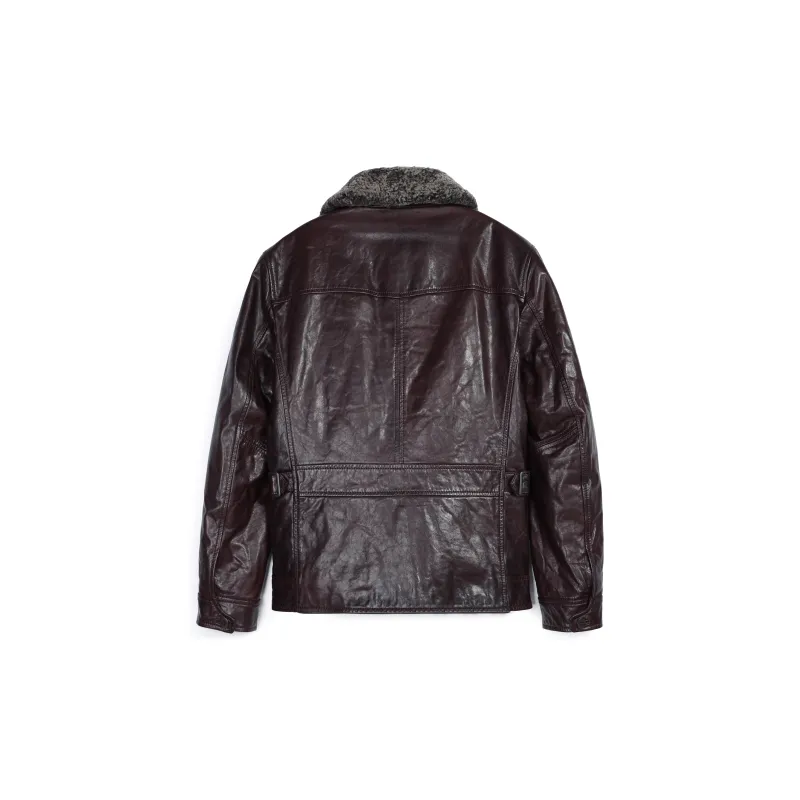 MCS Leather Jacket Men's Dark Coffee-1