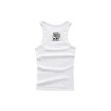 Men's 100% cotton Print Tank Top (White)