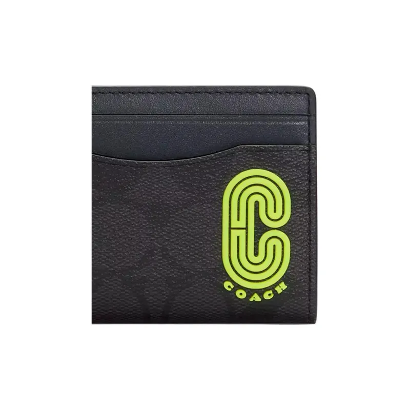COACH Card Case Leather Card Holder Small Size Unisex Black-2