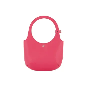 COURREGES Leather Handbag Women's Pink