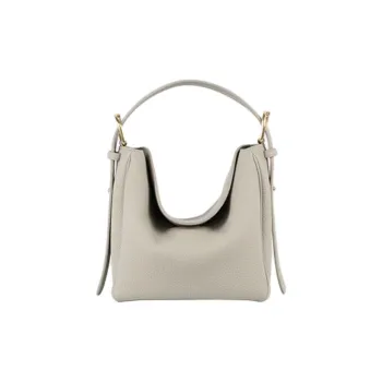 APEDE MOD Top Grain Cow Leather Pillow Bag One Shoulder Handbag Small Size Women's Pearl Gray