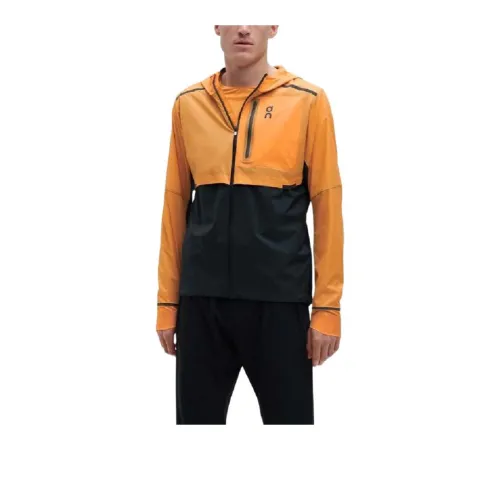 On Weather Jacker Jackets Coats Men's Mango/Navy Blue