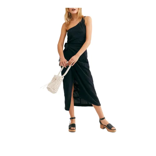 FREE PEOPLE At Leisure Midi Dress Sleeveless Dress Women's Black