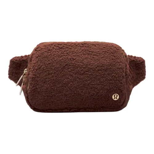Lululemon Polyester Sling Bag Fanny Pack Large Size Women's Earth Brown & Gold