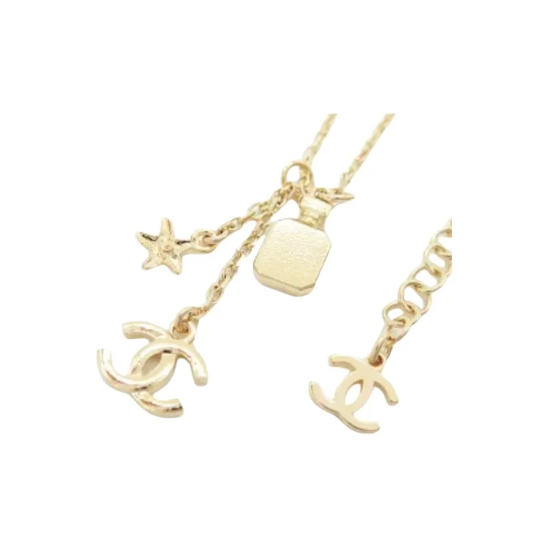 CHANEL Metal, Crystal, Resin Necklaces Women's Gold-3