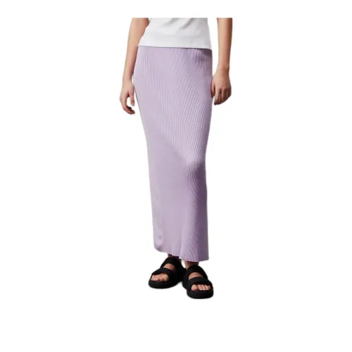 CALVIN KLEIN Casual Long Skirts Europe Version Women's Light Purple