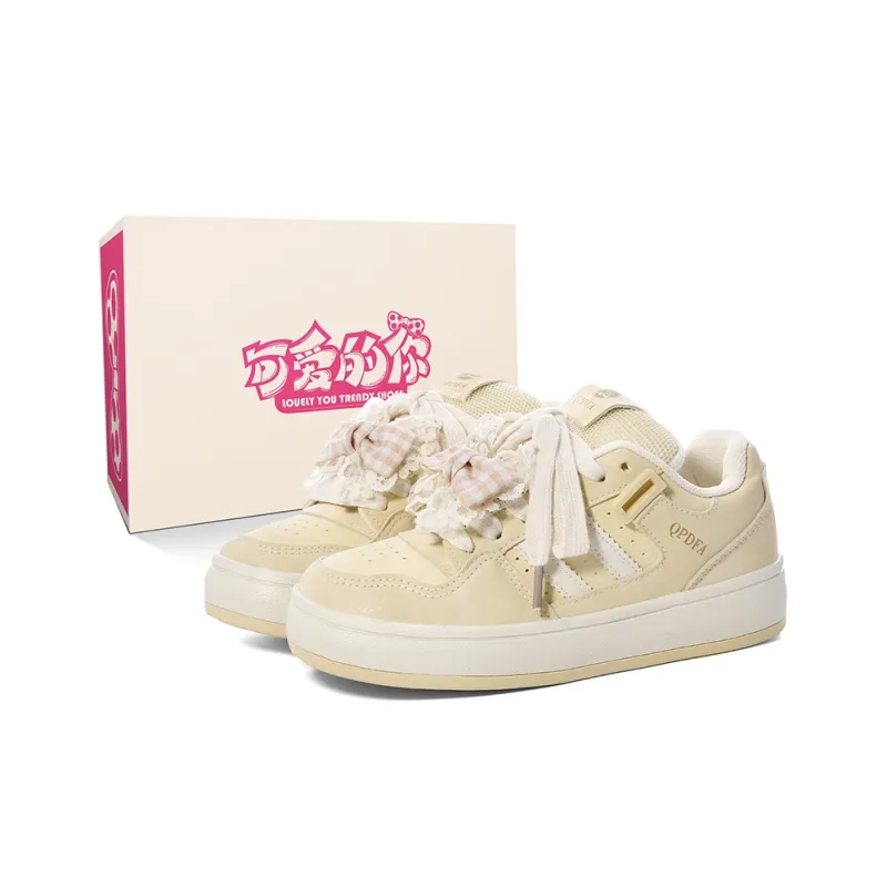 Lovely You Coverage Lightweight Slip-Resistant Low-Top Skateboard Shoes Women's Almond Yellow-6