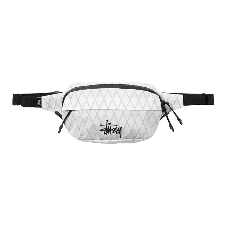Stussy Canvas Canvas Bag Fanny Pack Regular Unisex Black/White-3