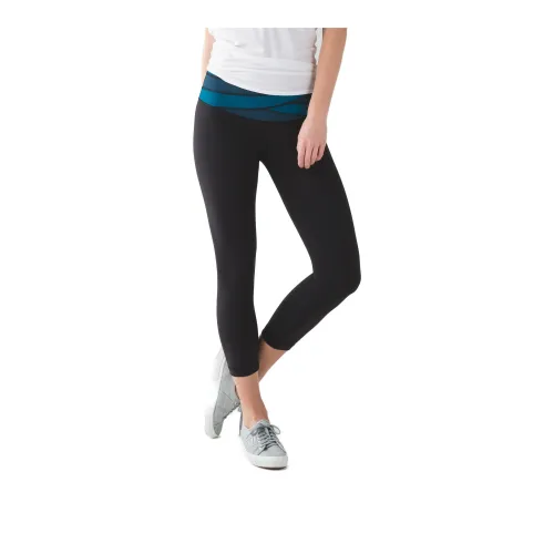 Lululemon Wunder Under Athletic Trousers Women's Blue Black
