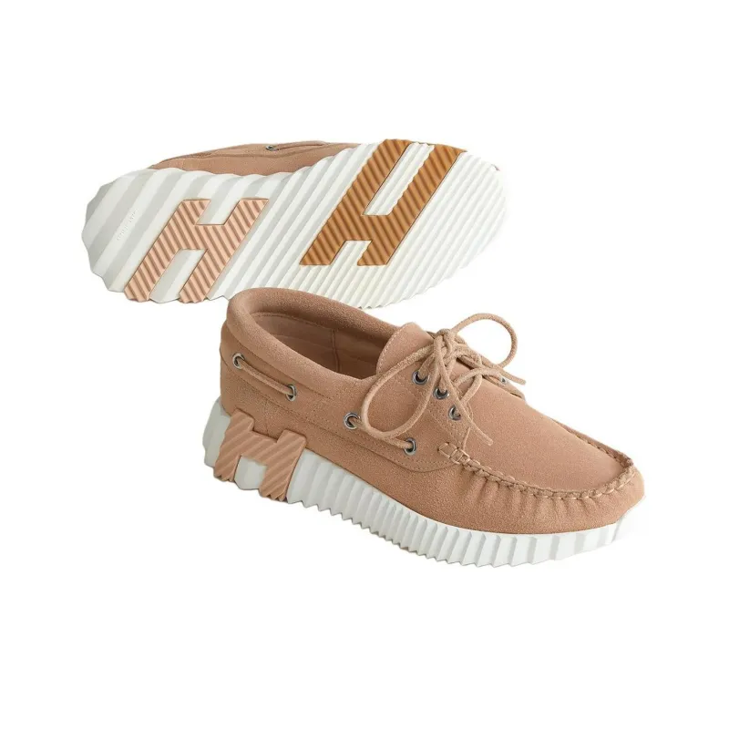 HERMES Ketch Low Top Casual Shoes Women's Brown-3