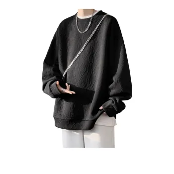 Sweatshirt American Vintage Preppy Style Minimalist Style Loose Fit Fleece Lined Thermal Pullover Unisex