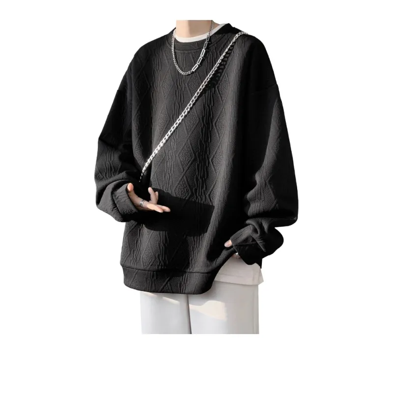 Sweatshirt American Vintage Preppy Style Minimalist Style Loose Fit Fleece Lined Thermal Pullover Unisex-2