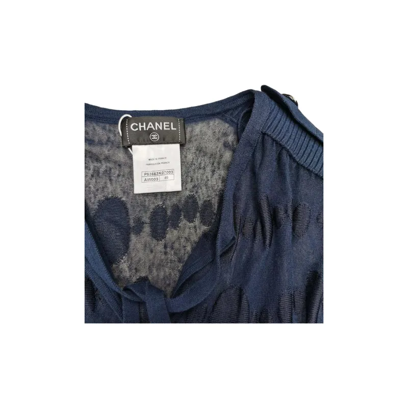 CHANEL Sleeveless Dress Women's Marine Blue-3