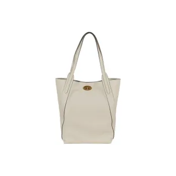 Mulberry Coarse Grained Cow Leather Handbag Women's White