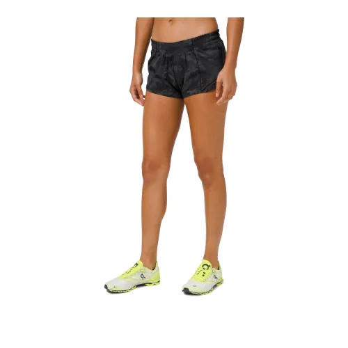 Lululemon Hotty Hot Sports Shorts 2.5' Women's Black Gray Print