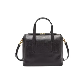 FOSSIL Leather Shoulder Bag Crossbody Bag Handbag Medium Size Women's Black