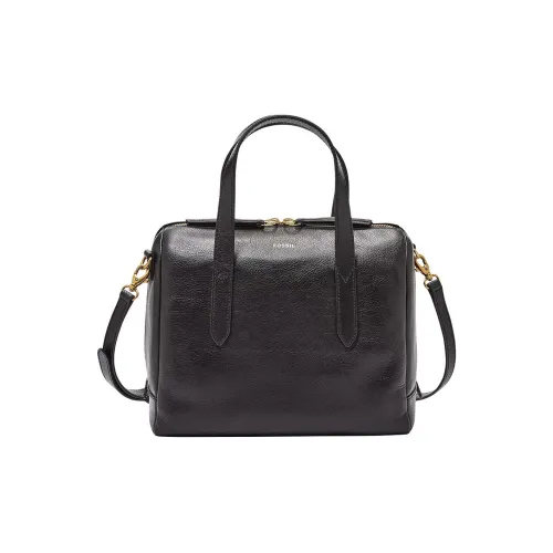 FOSSIL Leather Shoulder Bag Crossbody Bag Handbag Medium Size Women's Black