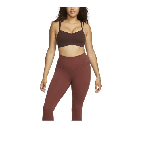 Nike Zenvy Strappy Light-Support Padded Sports Sports Underwear Women's Earth Tone/White