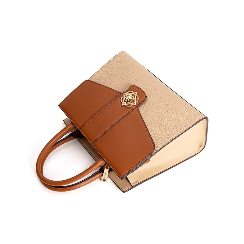Vigno Synthetic Leather Portable Tote Bag Shoulder Bag Crossbody Bag Regular Women's Apricot-8