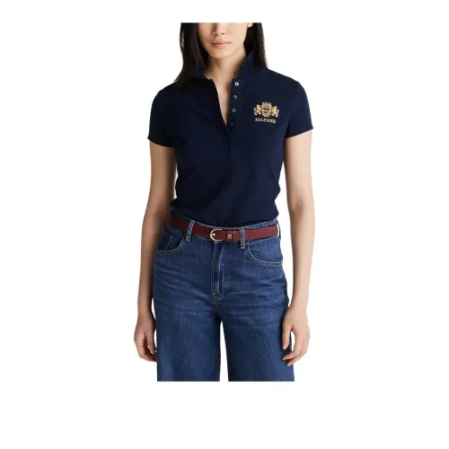 Tommy Hilfiger Slim Fit Teen Polo Shirt Polo Shirt Women's Marine