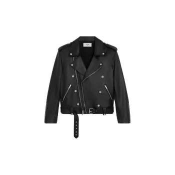 CELINE Leather Jacket Women's Black