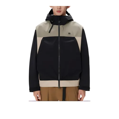 KOLON SPORT Outdoor Hiking Water Resistant Windproof Breathable Wear Resistant Windbreaker Jacket Unisex Black