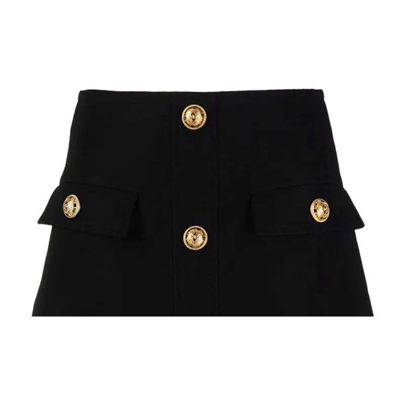 BALMAIN Casual Short Skirts Women's Black-4