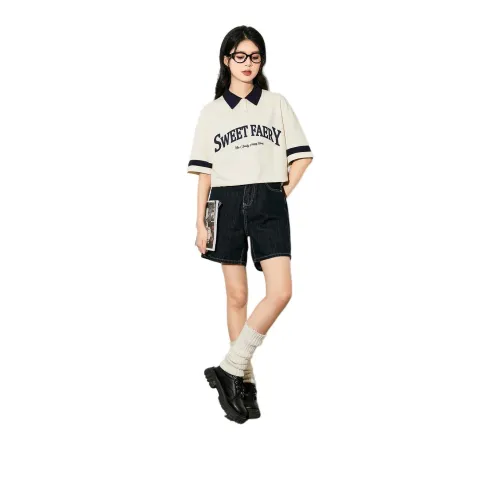 Tonlion Polo Shirt Women's Beige Yellow