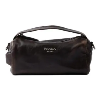 PRADA Lambskin One Shoulder Handbags Regular Women's Dark Brown