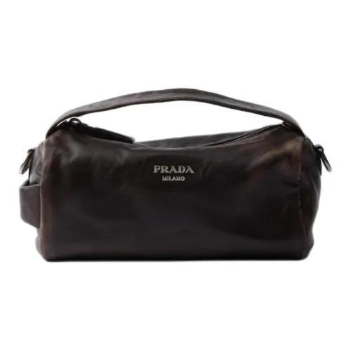 prada Match Lambskin One Shoulder Handbags Regular Women's Dark Brown