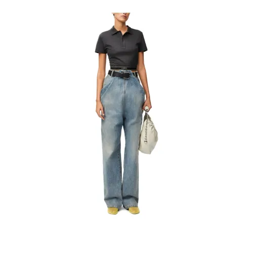LOEWE Short-Sleeved Cropped Polo Shirt