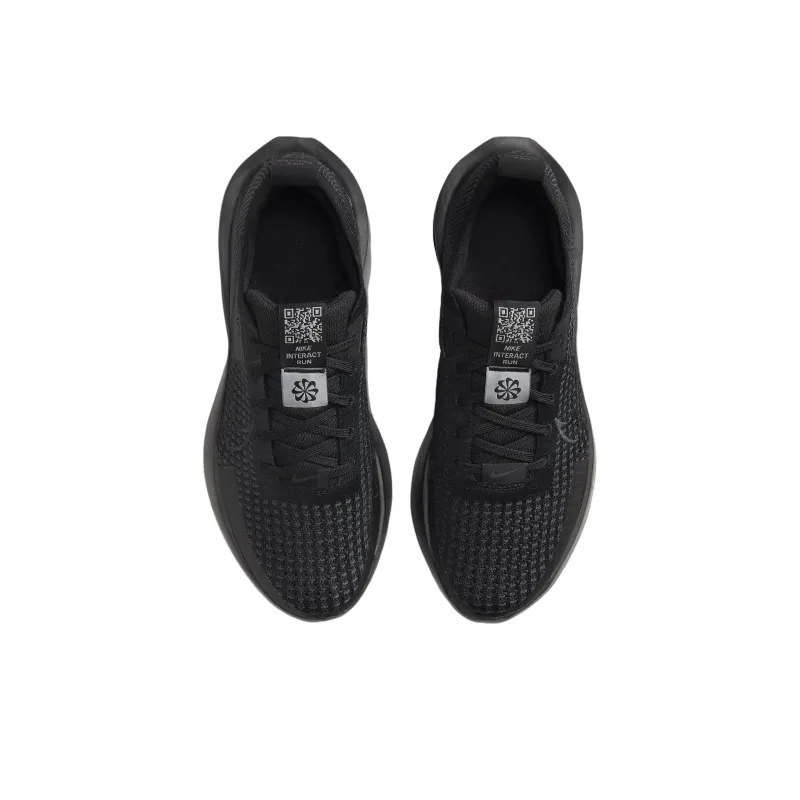 Nike Interact Run Anti Slip Wear Resistant Low Top Casual Running Shoes Women's Black-3