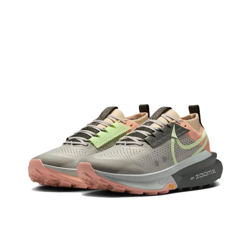 Nike Zegama Trail 2 Durable Breathable Low Top Trail Running Shoes Men's Gray Red-2