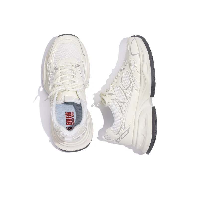 HUANQIU Height Increasing, Lightweight, Breathable, Slip Resistant Low Top Casual Running Shoes Women's Beige-6