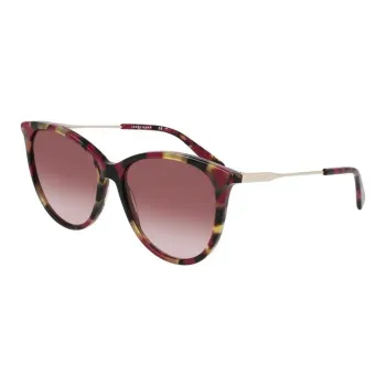LONGCHAMP Acetate Metal Cat Eye Sunglasses Women's Red