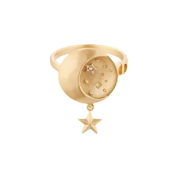 DIOR Faux Crystal Rings Women's Gold