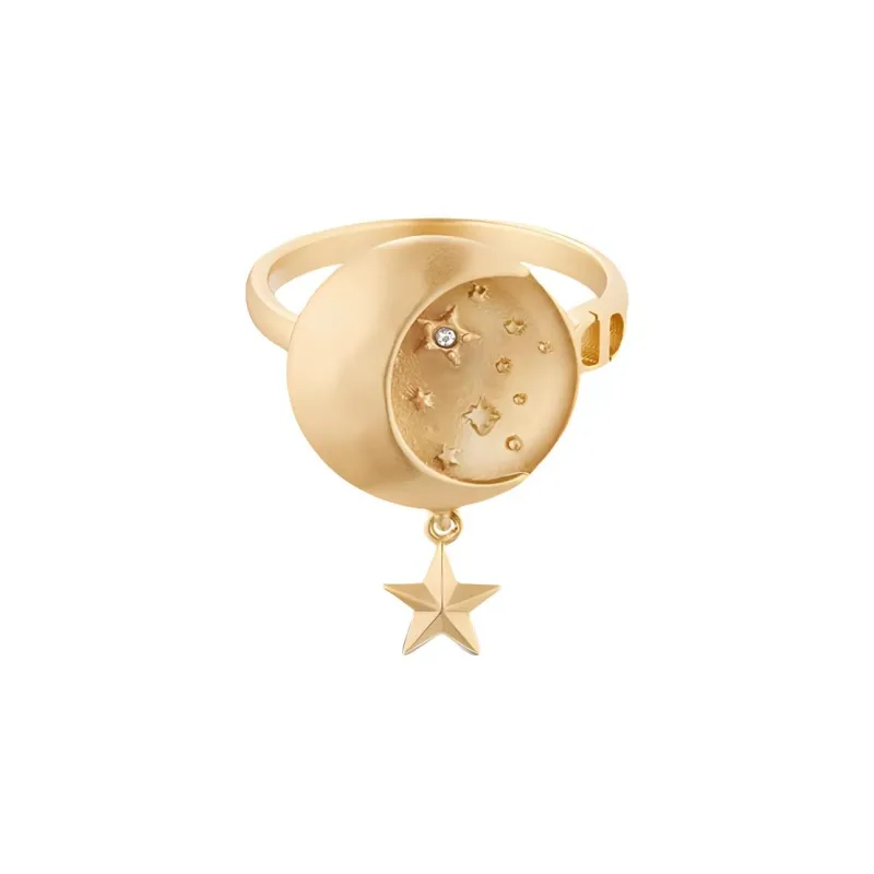 DIOR Faux Crystal Rings Women's Gold-0